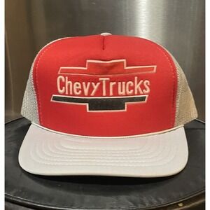 Vintage Chevy Trucks Hat Cap Snap Back Red Gray Mesh Trucker One Size Mens